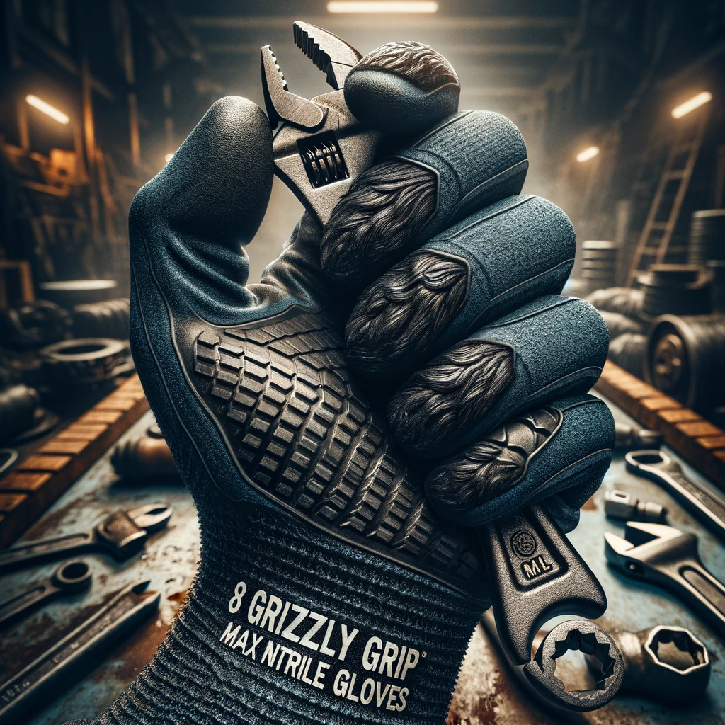 8 Mil Grizzly Grip Max Nitrile Gloves